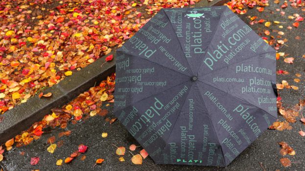 PLATI umbrellas in Melbourne Autumn
